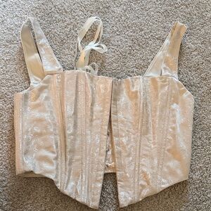 Elegant Cream Brocade Women's Top